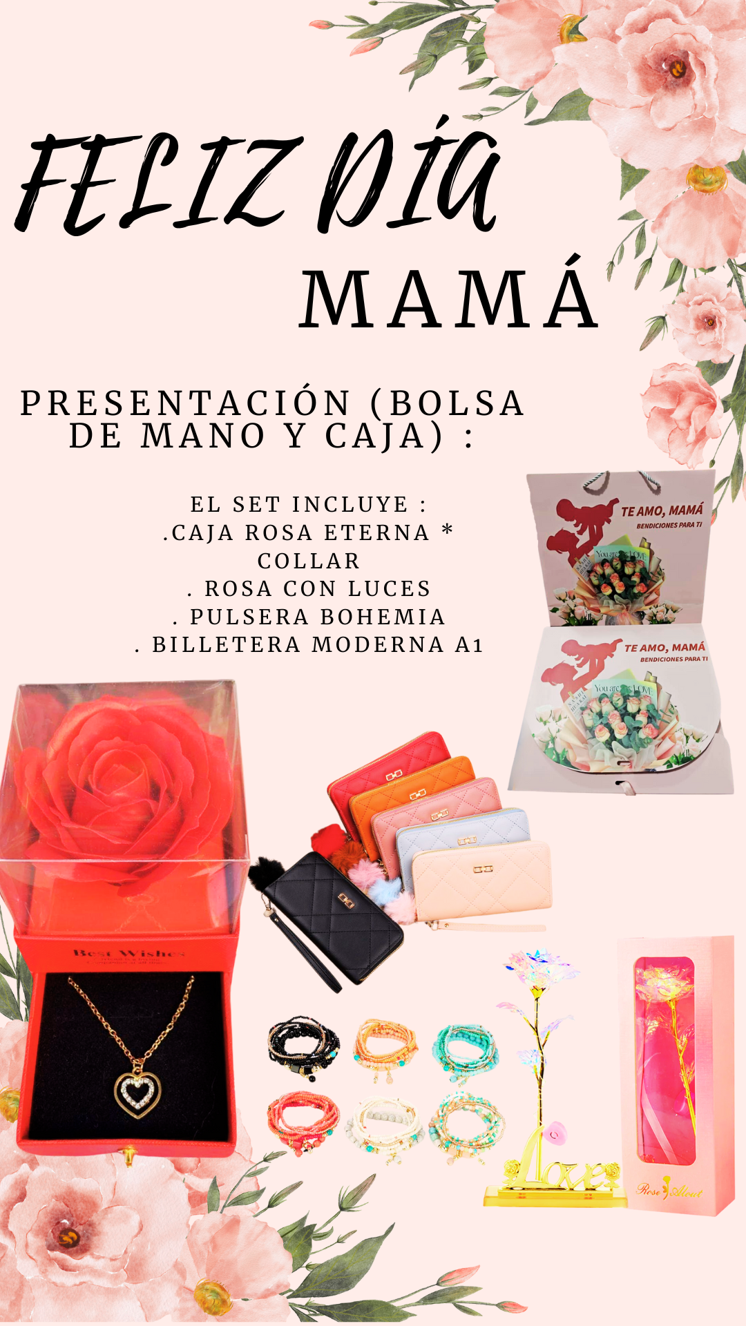 SET DE 4 PIEZAS POR EL DÍA DE LA MADRE 🌹