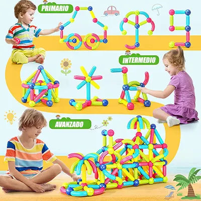 Juego Magnético de 64 piezas De Construcción Para Niños 👶