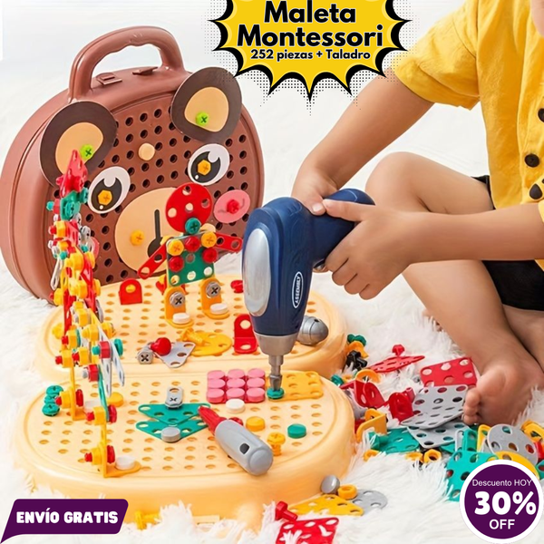 Set Taladro Didáctico 3D Montessori (252 piezas) (PAGO CONTRA ENTREGA)
