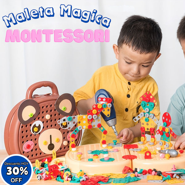 Set Taladro Didáctico 3D Montessori (252 piezas) (PAGO CONTRA ENTREGA)