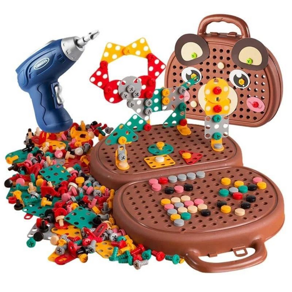 Set Taladro Didáctico 3D Montessori (252 piezas) (PAGO CONTRA ENTREGA)