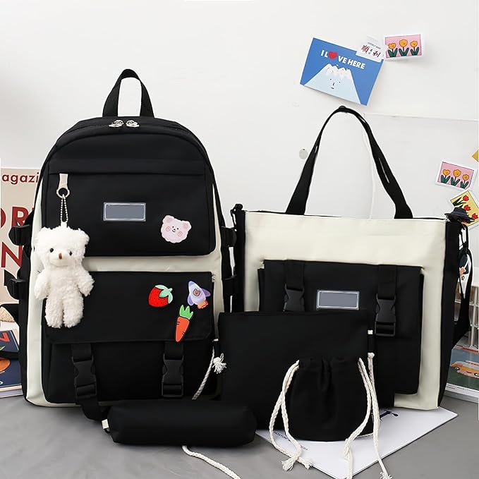 MOCHILA KAWAII DE 5 PIEZAS MULTIFUNCIONAL