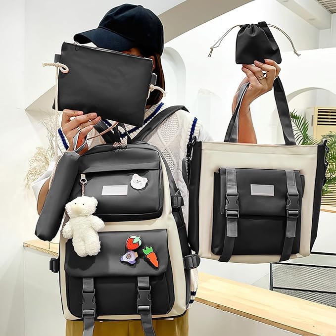 MOCHILA KAWAII DE 5 PIEZAS MULTIFUNCIONAL