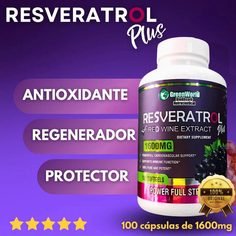 RESVERATROL PLUS™- RENUEVA TU VITALIDAD Y JUVENTUD