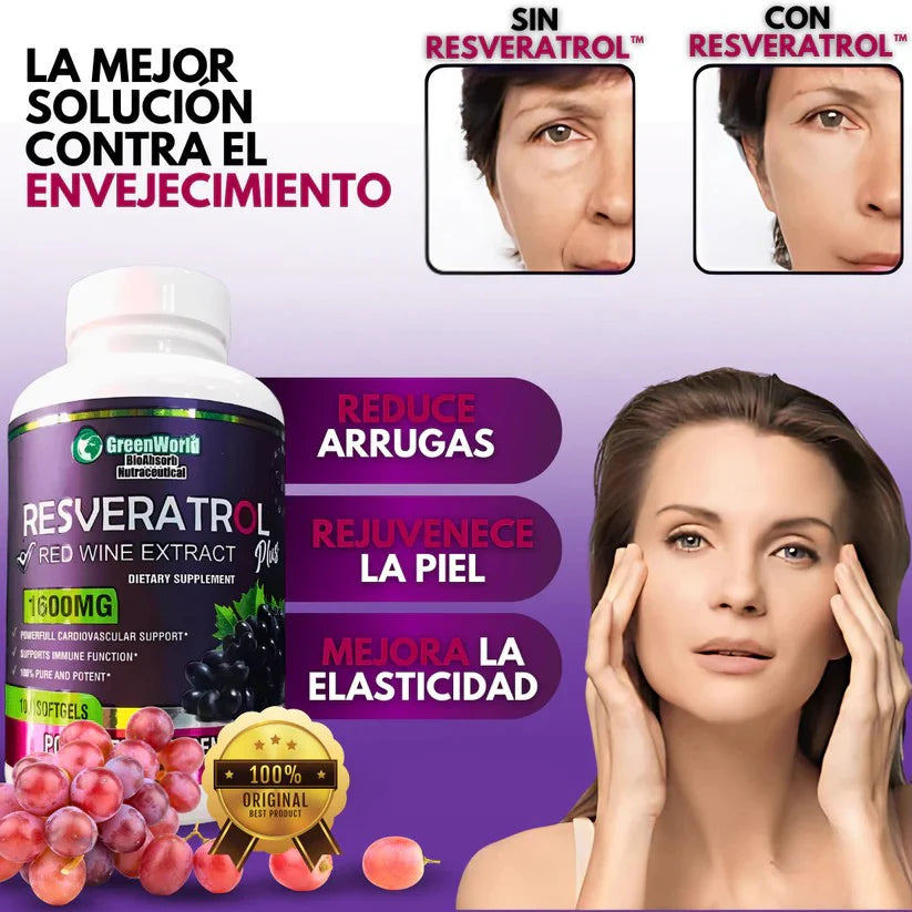 RESVERATROL PLUS™- RENUEVA TU VITALIDAD Y JUVENTUD
