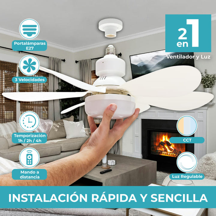 FOCO VENTILADOR SMART LED DE 6 ASPAS - (PAGO CONTRA ENTREGA)