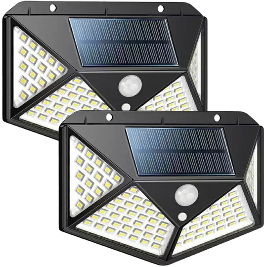 LAMPARA SOLAR DE 100 LED CON SENSOR DE MOVIMIENTO PROFESIONAL!