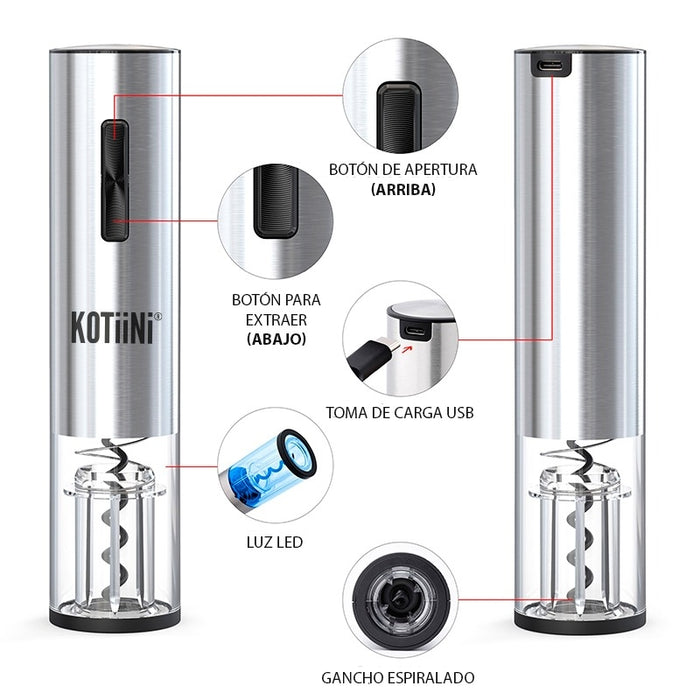 SACA CORCHO ELÉCTRICO 4 EN 1 🍷 | ENVIO GRATIS (PAGO CONTRA ENTREGA)